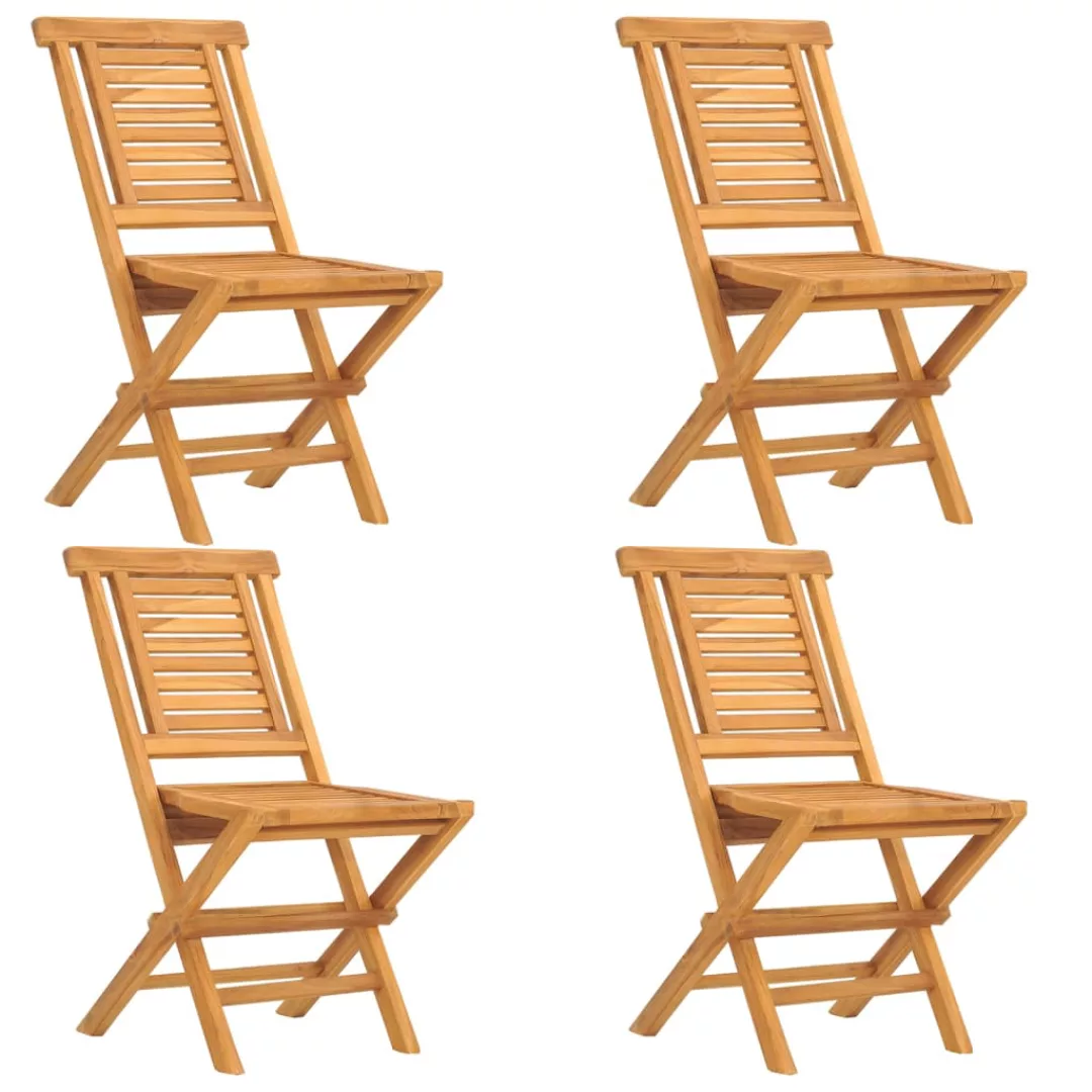 Vidaxl Gartenstühle 4 Stk. Klappbar 47x63x90 Cm Massivholz Teak günstig online kaufen