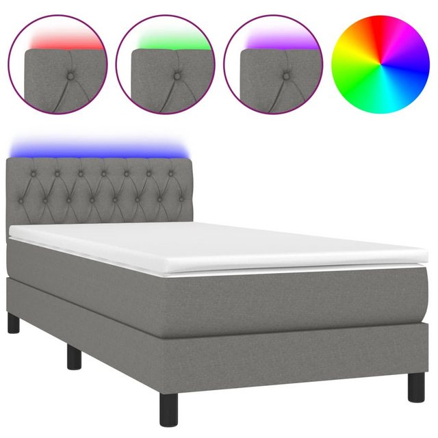 vidaXL Boxspringbett Bett Boxspringbett komplett mit Matratze & LED Stoff ( günstig online kaufen