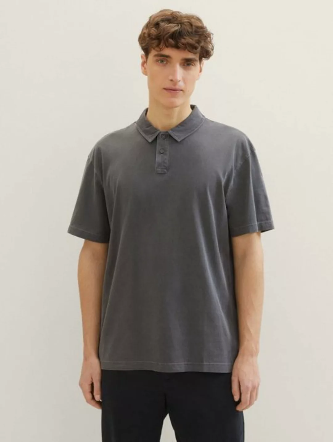TOM TAILOR Denim Poloshirt mit halber Knopfleiste günstig online kaufen