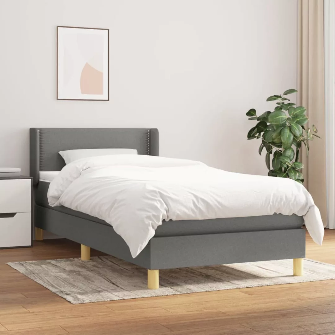 Vidaxl Boxspringbett Mit Matratze Dunkelgrau 80x200 Cm Stoff günstig online kaufen