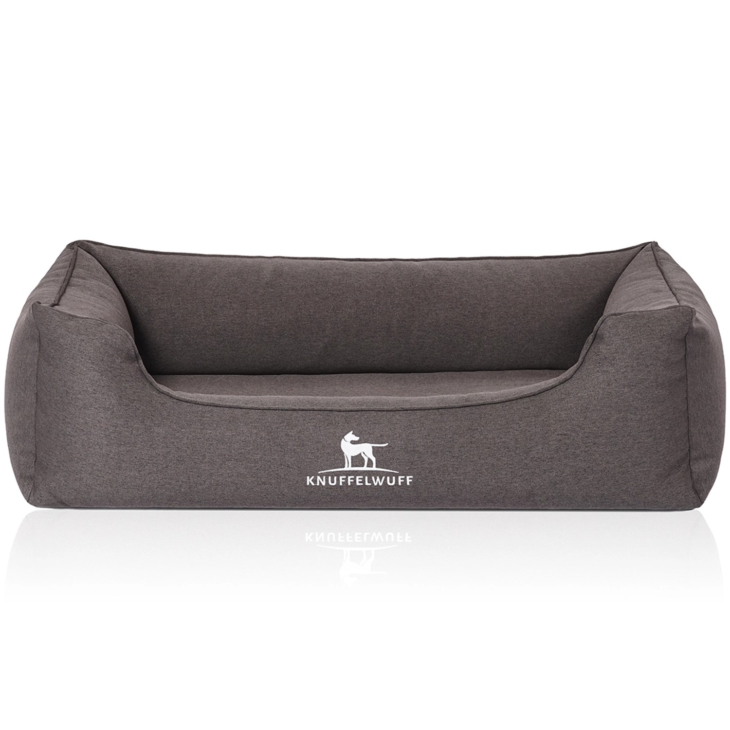 Knuffelwuff Hundebett Leano Orthopädisch Velours M-L 85 x 63cm Schwarz günstig online kaufen