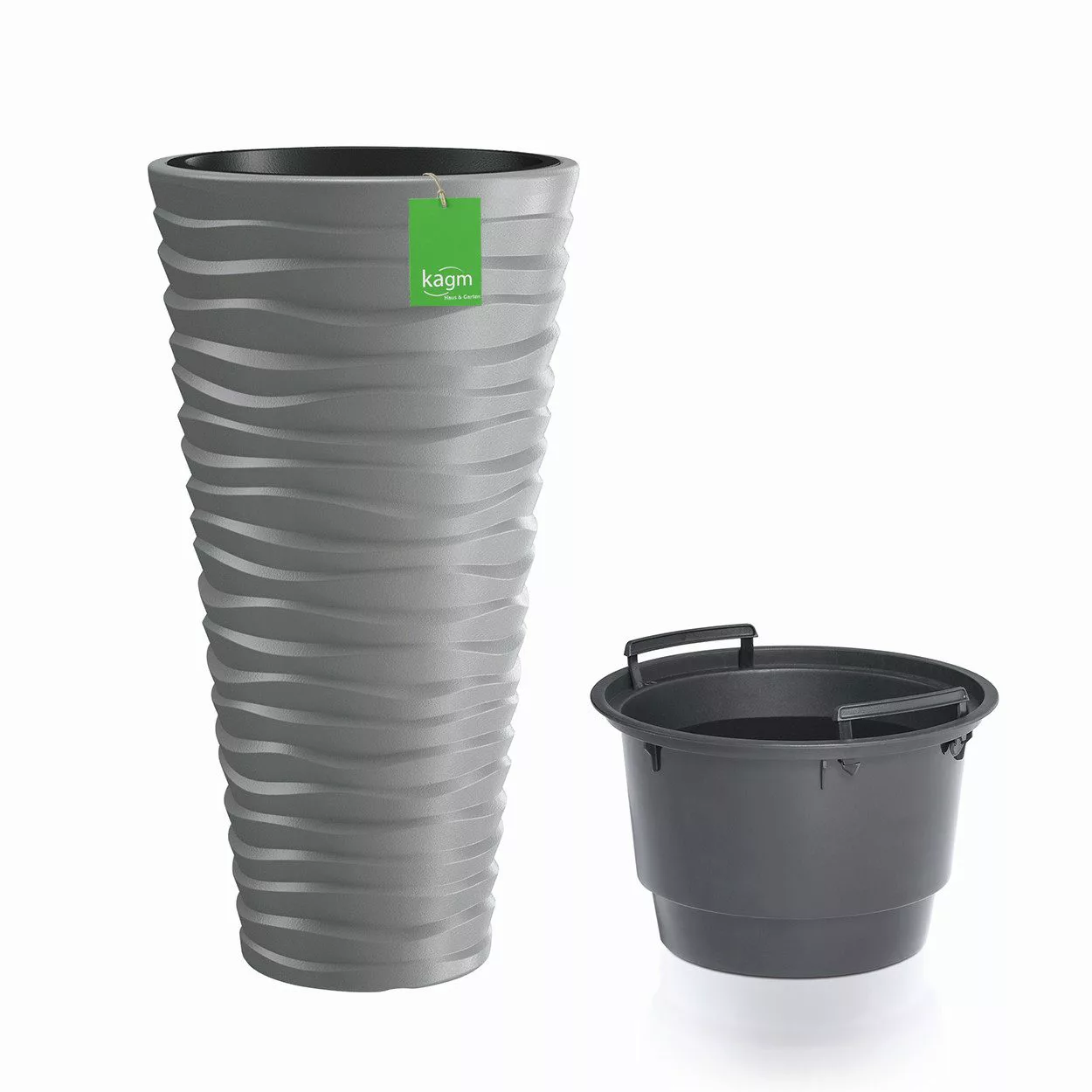 KAGM Pflanzkübel Blumenkübel Pflanzgefäß Wellen-Design 3D-Effekt günstig online kaufen