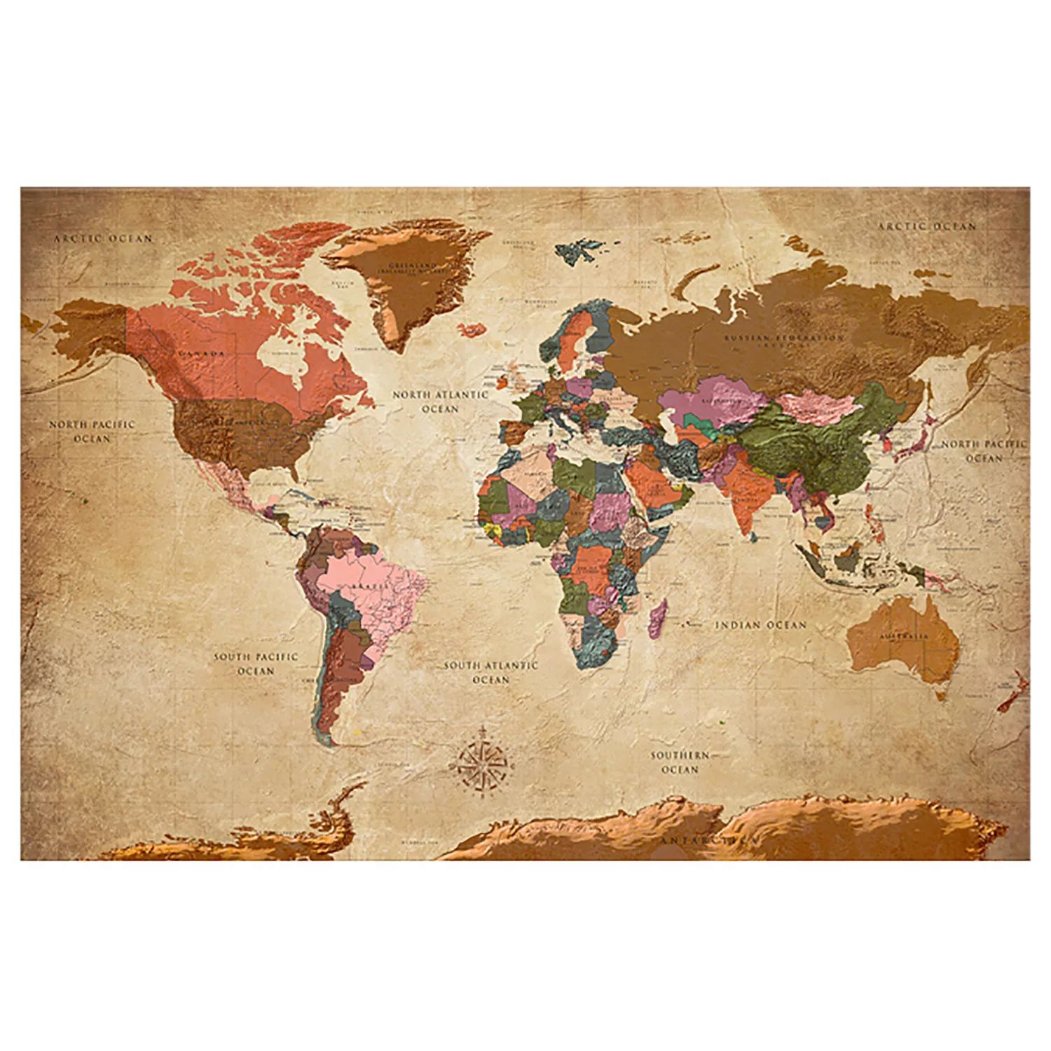 home24 Korkbild World Map Brown Elegance günstig online kaufen