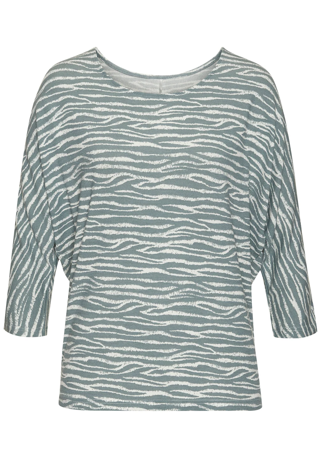 LASCANA 3/4-Arm-Shirt "mit modischem Zebra-Muster", aus weichem Viskose-Str günstig online kaufen