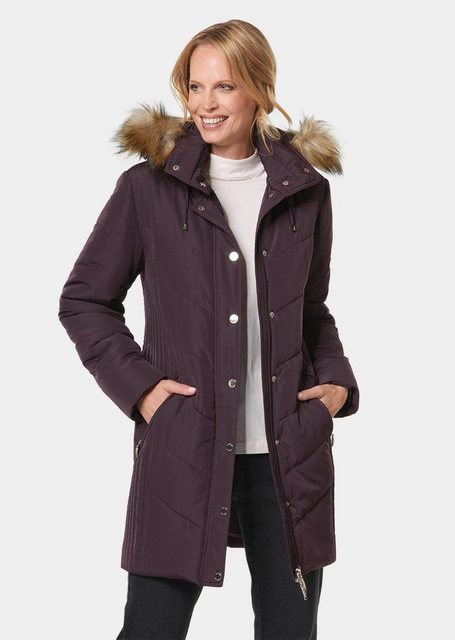 GOLDNER Winterjacke Longjacke mit Kapuze und Fellimitat günstig online kaufen