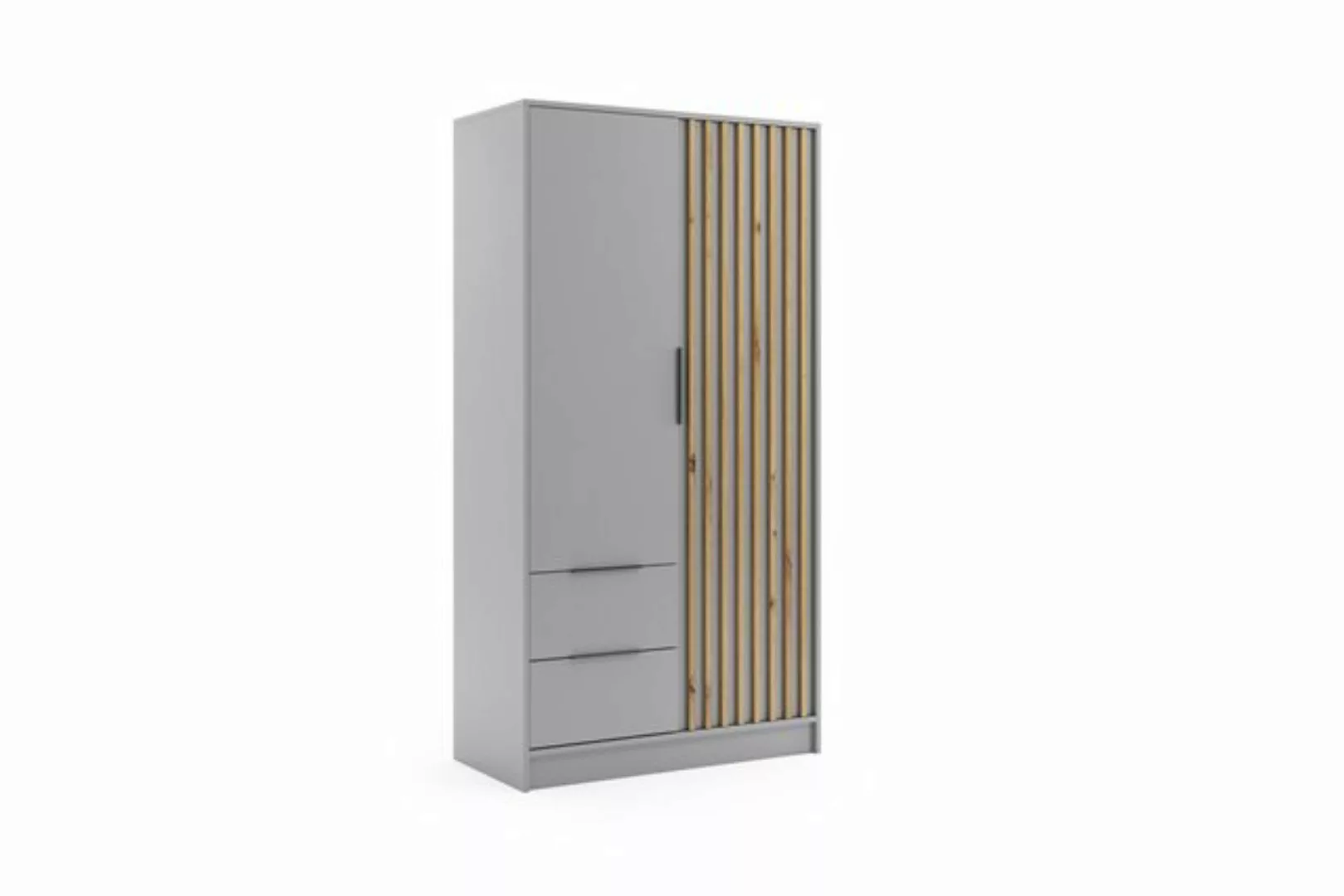 ALTDECOR Drehtürenschrank NELIA (Kleiderschrank Aluminium-Leisten Lamelle) günstig online kaufen