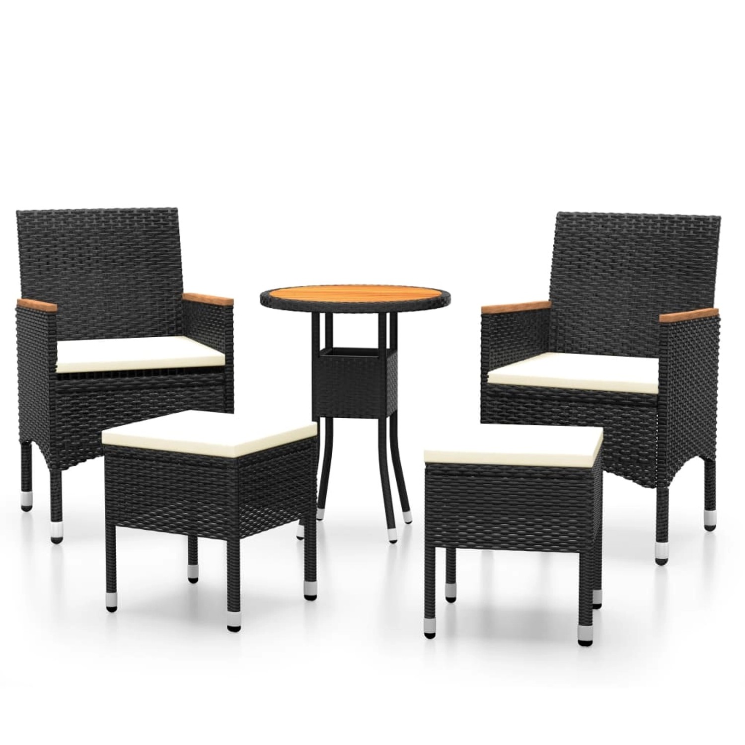 vidaXL 5-tlg Garten-Lounge-Set Poly Rattan Schwarz Modell 6 günstig online kaufen