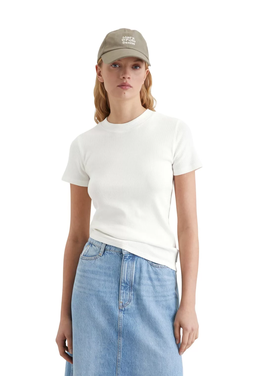 Marc OPolo DENIM T-Shirt "aus Rippjersey" günstig online kaufen