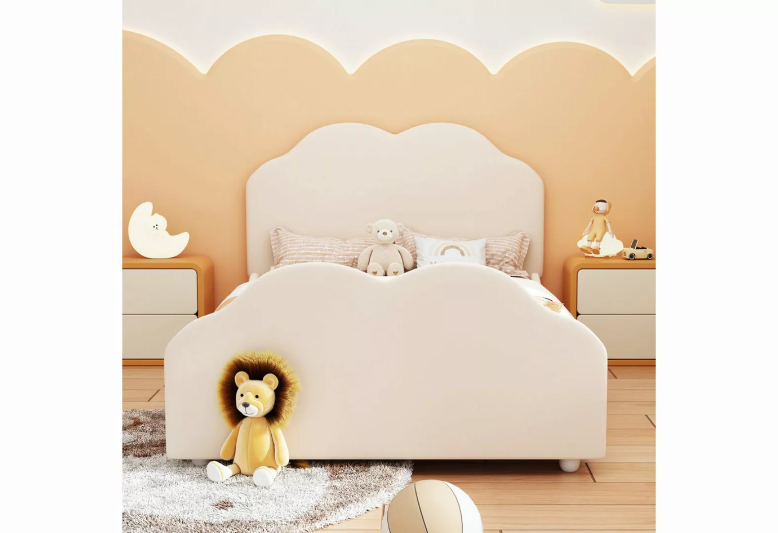 IDEASY Polsterbett Polsterbett, Kinderbett, Einzelbett, 90 x 200 cm, (Kopf- günstig online kaufen