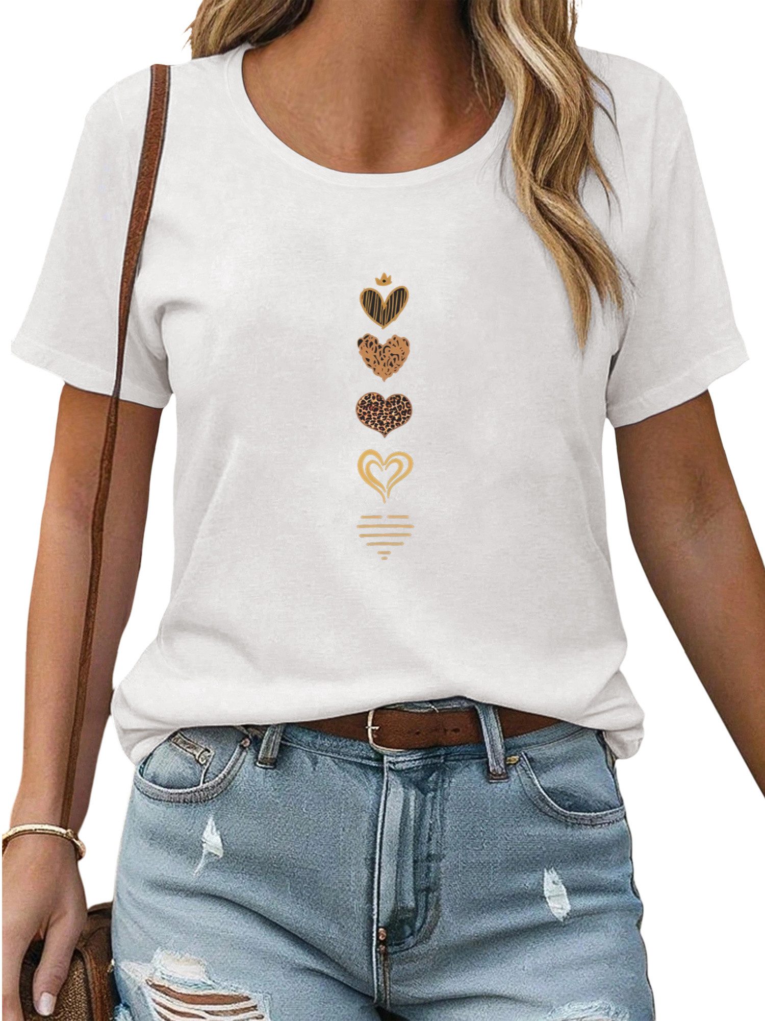 PYL Kurzarmbluse Damen Bequemes Sommer Kurzarmbluse günstig online kaufen