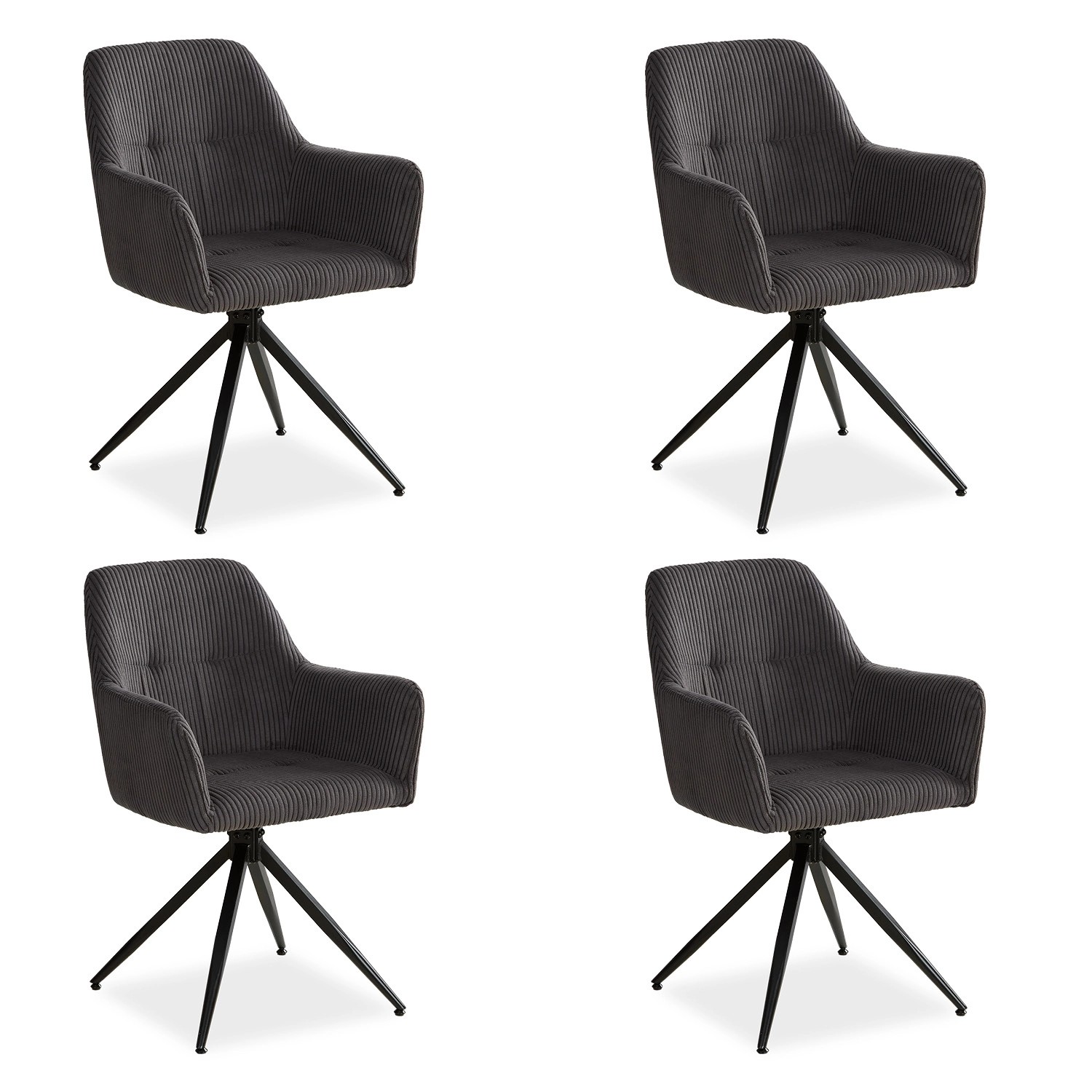 Homestyle4u 6er Set Polsterstühle Esszimmer in Grau 2729 günstig online kaufen