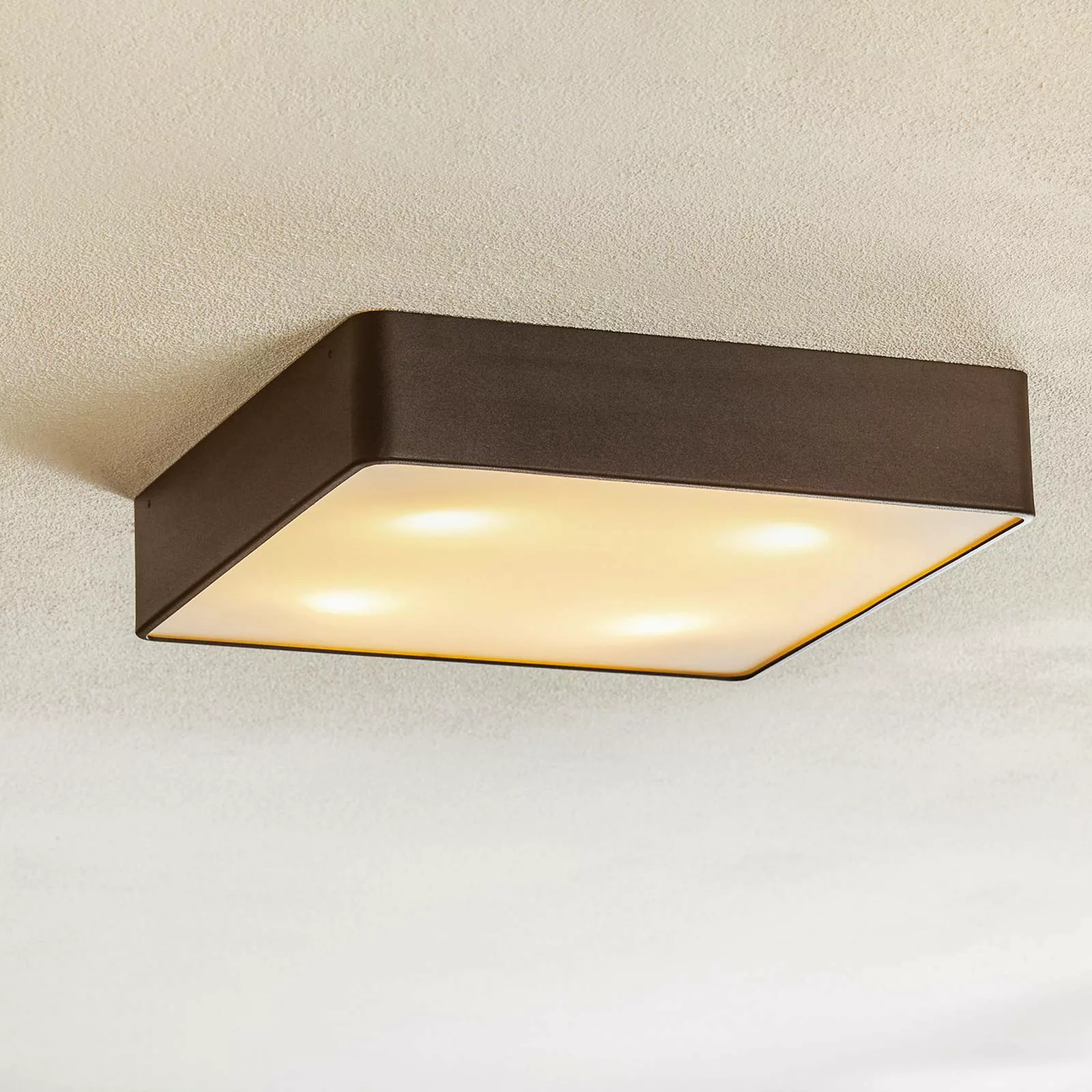 Deckenlampe Oro aus Stahl und Glas, schwarz, 35cm günstig online kaufen