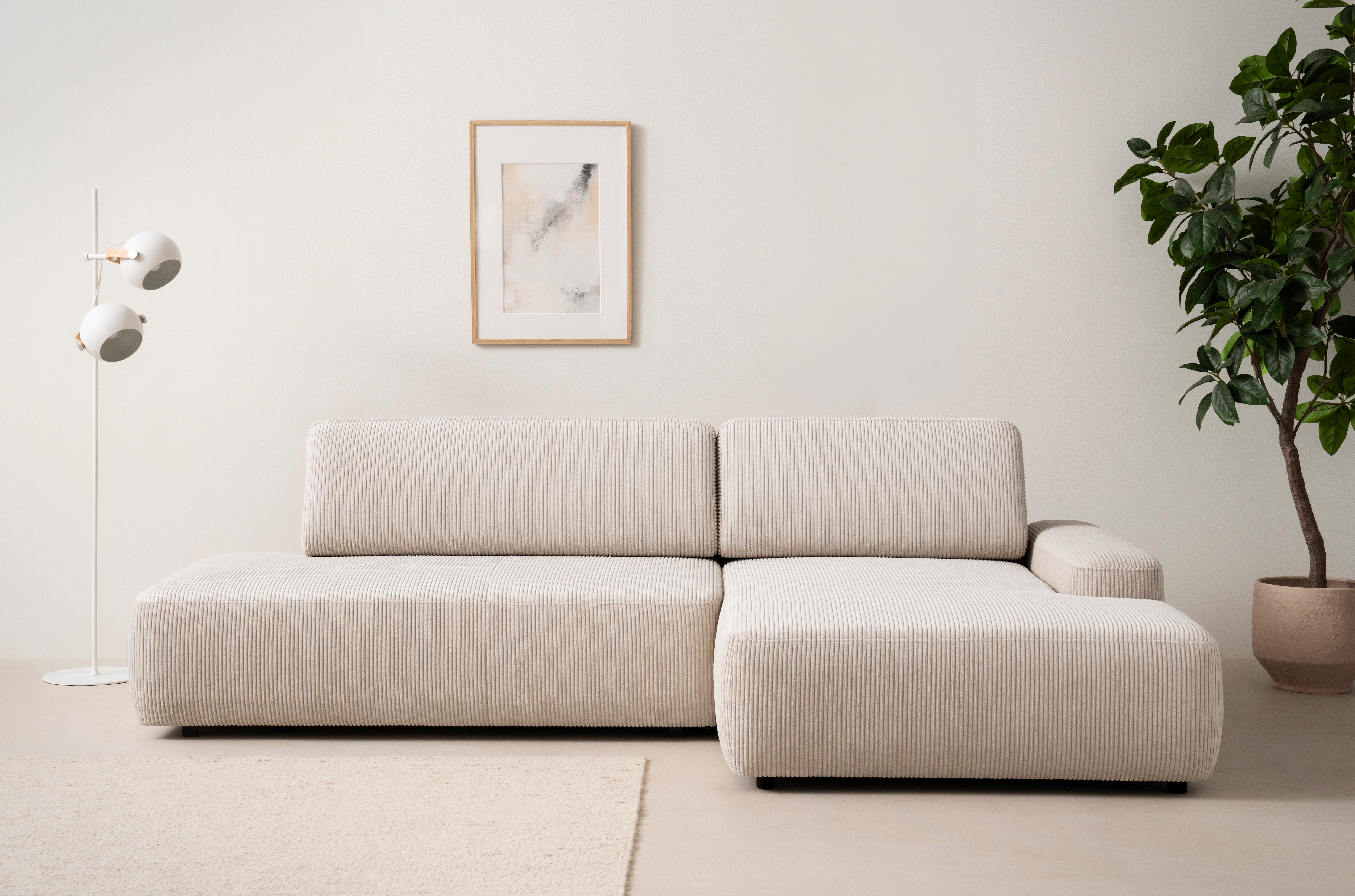 INOSIGN Ecksofa "TORGE, Schlafsofa Cord, Samtvelours u. Strukur fein, Couch günstig online kaufen