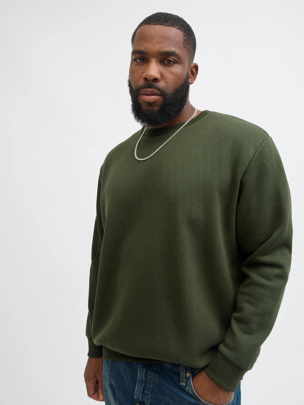 Jack & Jones PlusSize Sweatshirt "JJEBRADLEY SWEAT CREW NOOS PLS", mit Ripp günstig online kaufen