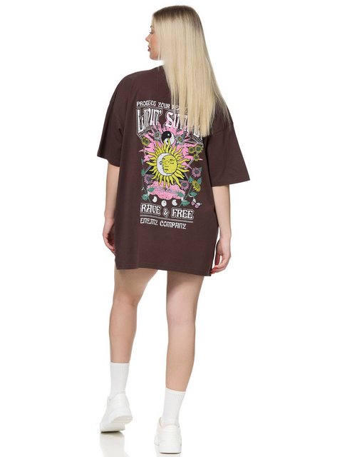 Worldclassca T-Shirt Worldclassca Oversized Print LIVIN SIMPLY T-Shirt lang günstig online kaufen