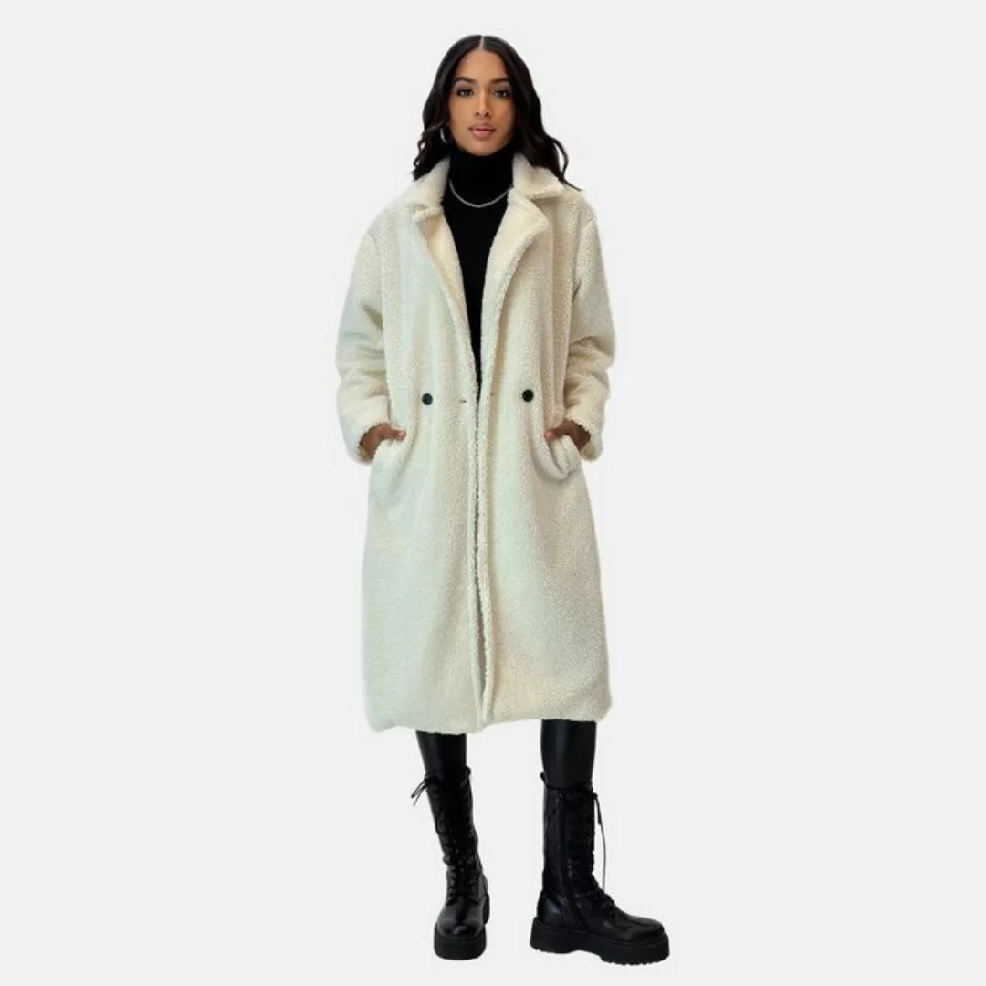 Elara Lederimitatmantel Elara Damen Langer Wintermantel (1-tlg) günstig online kaufen