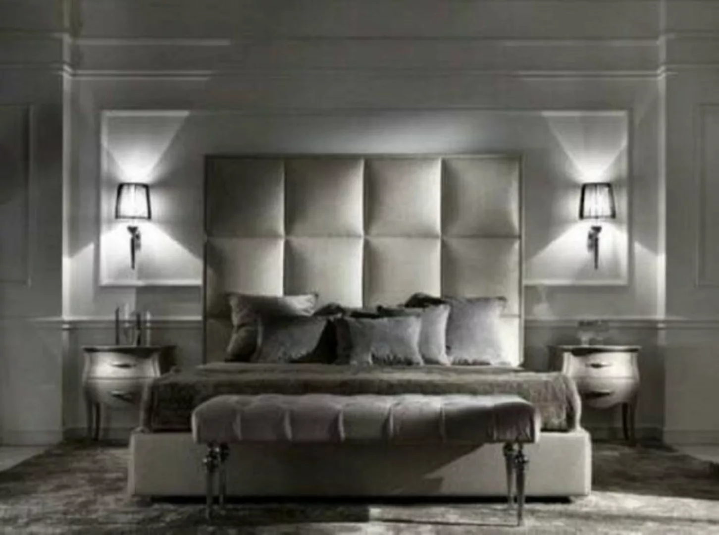 JVmoebel Bett Doppelbett Betten Textil Designer Modernes Polster Bettkasten günstig online kaufen