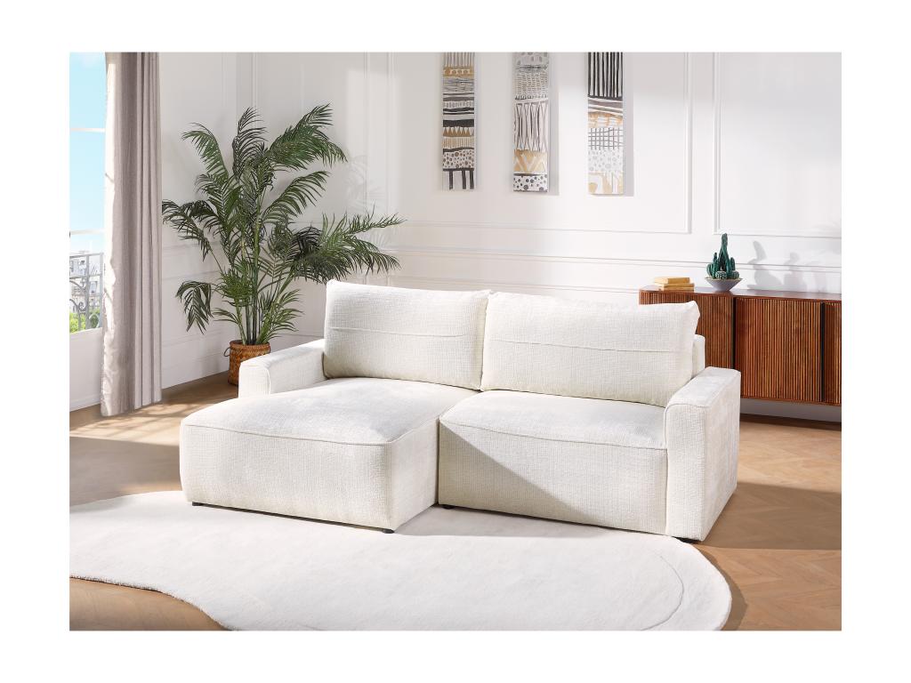 Ecksofa mit Schlaffunktion - Ecke links - Strukturstoff - Beige - VESATO günstig online kaufen