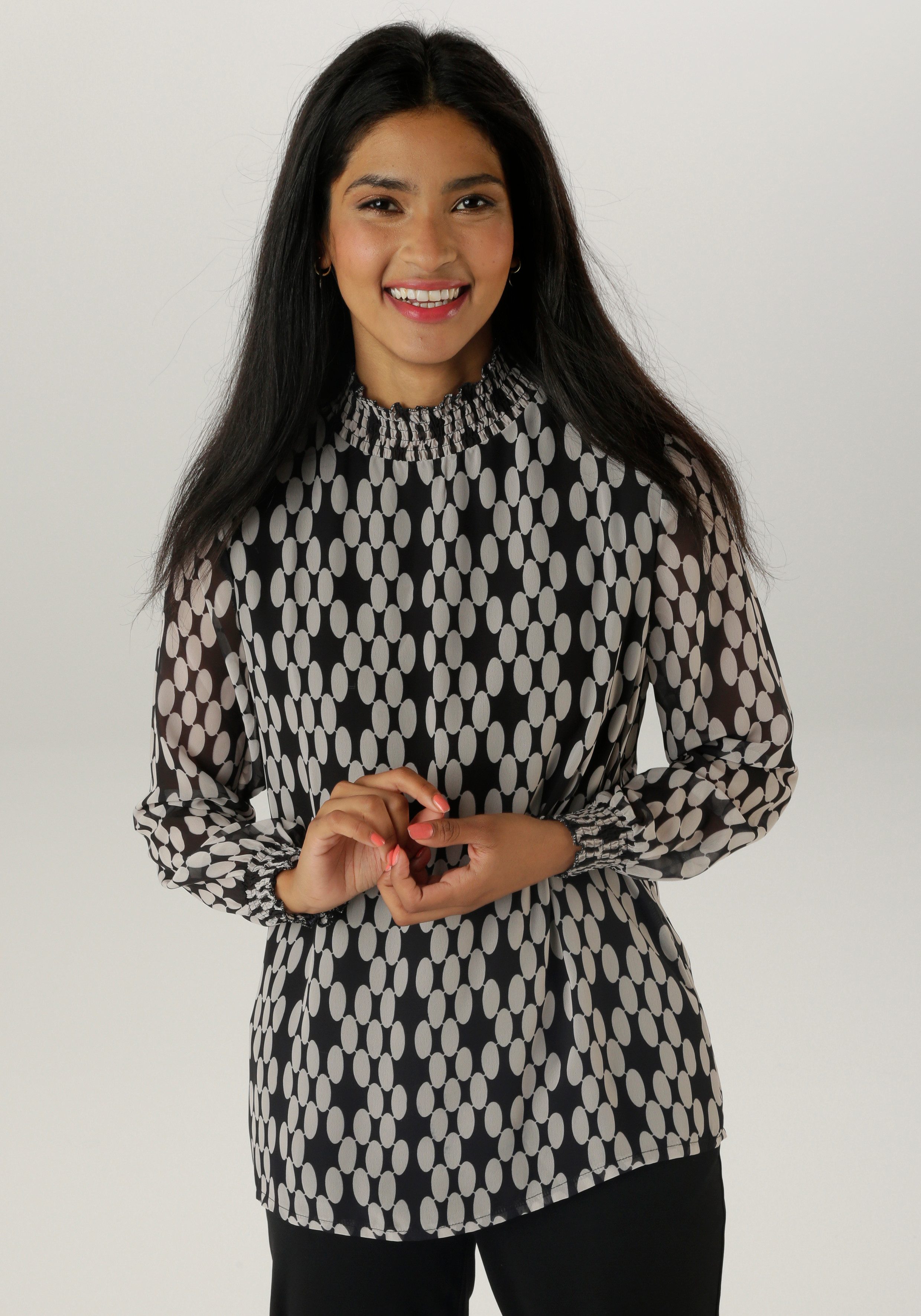 Aniston SELECTED Chiffonbluse mit grafischen Muster günstig online kaufen