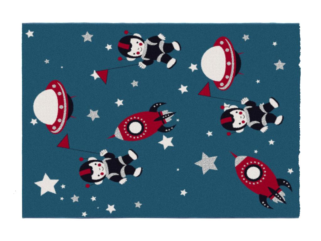 Kinderteppich mit Astronautenmotiven - Glänzendes Lurex-Finish - 120 x 170 günstig online kaufen