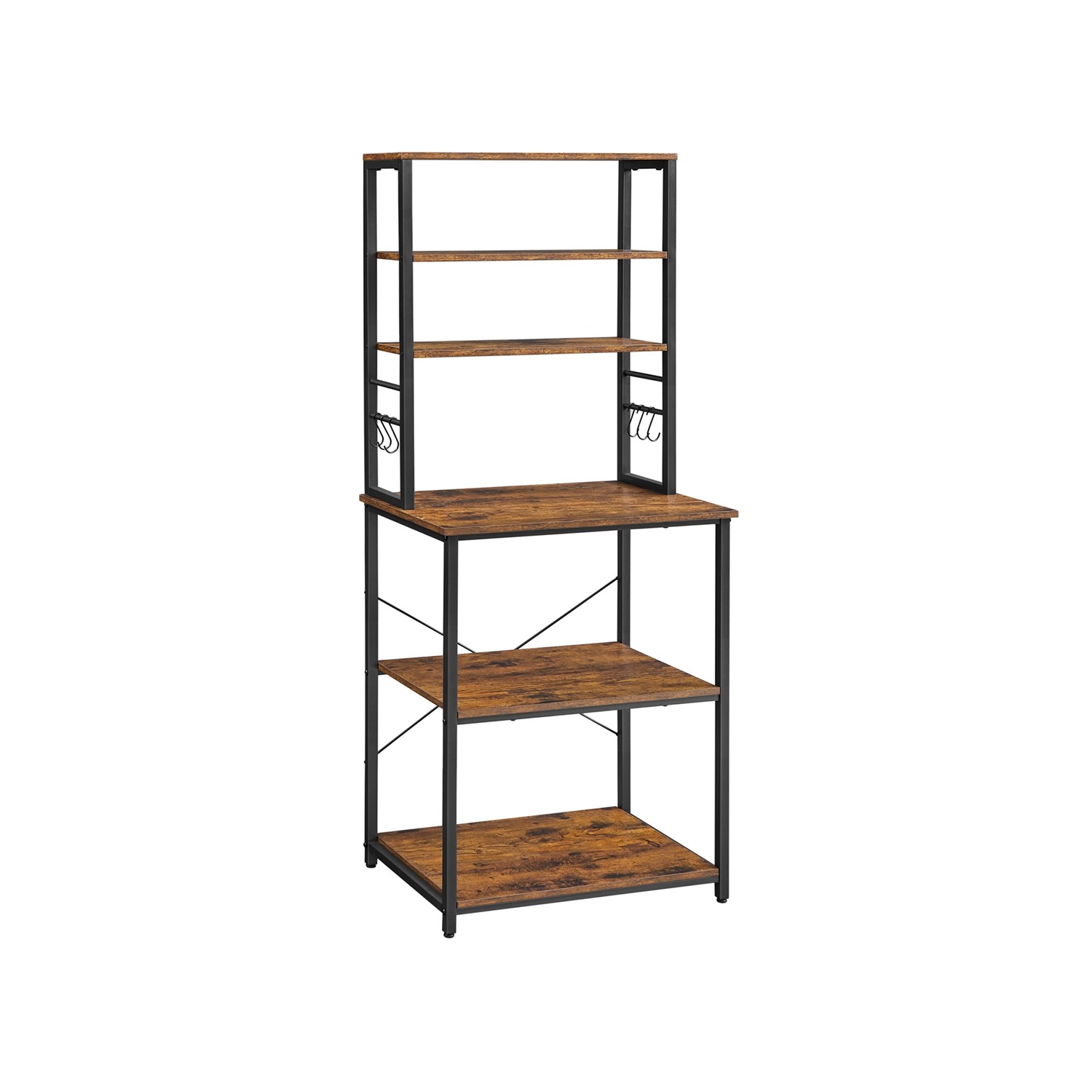 Vasagle Küchenregal 40 cm x 60 cm x 167 cm Braun-Schwarz günstig online kaufen