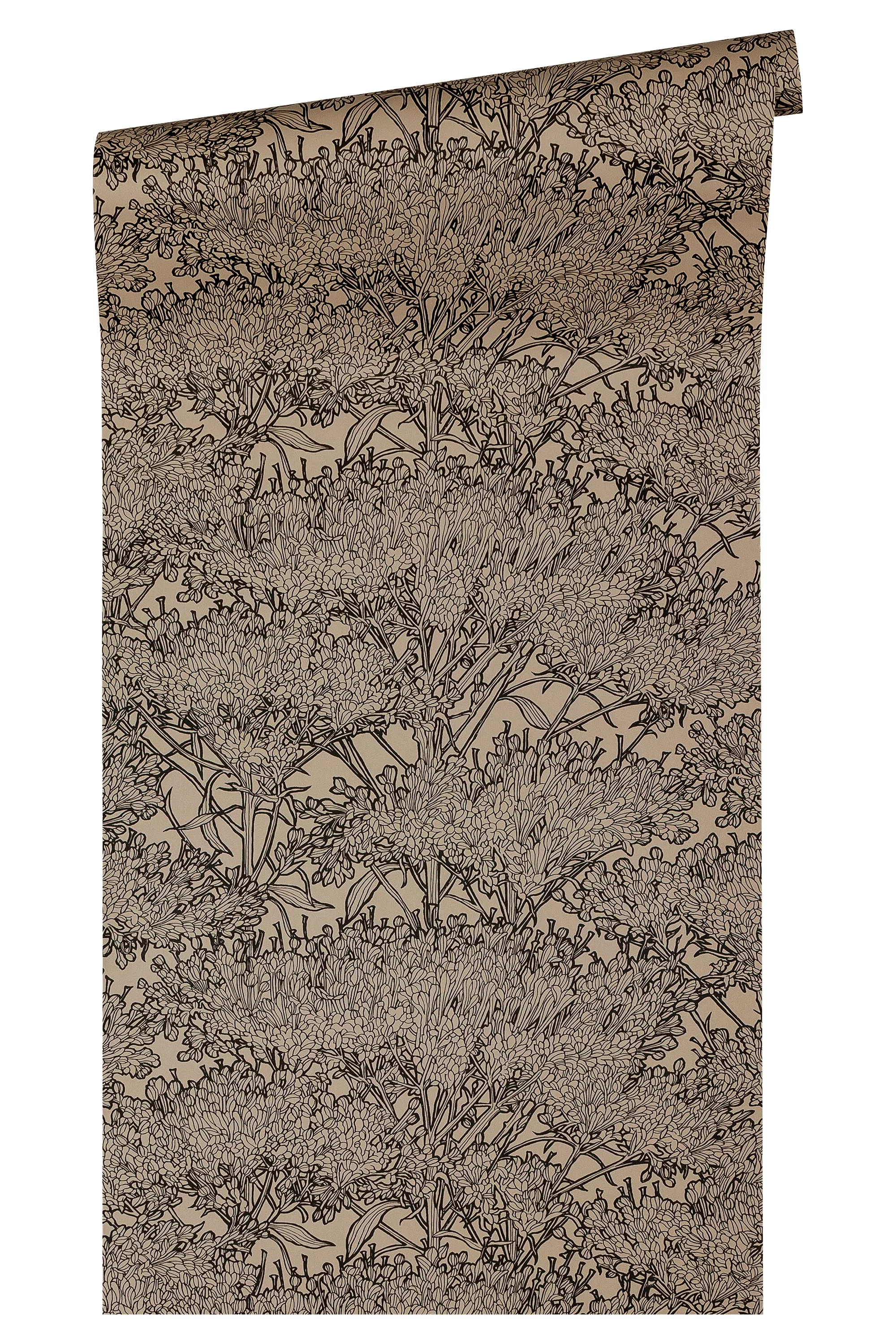 Bricoflor Moderne Tapete mit Blumen Florale Tapete in Beige und Schwarz Ide günstig online kaufen