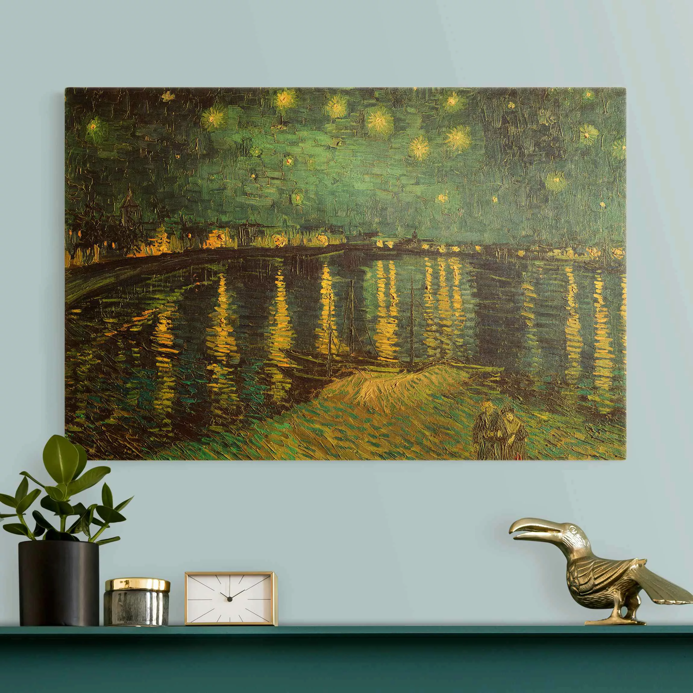 Leinwandbild Gold Vincent van Gogh - Sternennacht über der Rhône günstig online kaufen