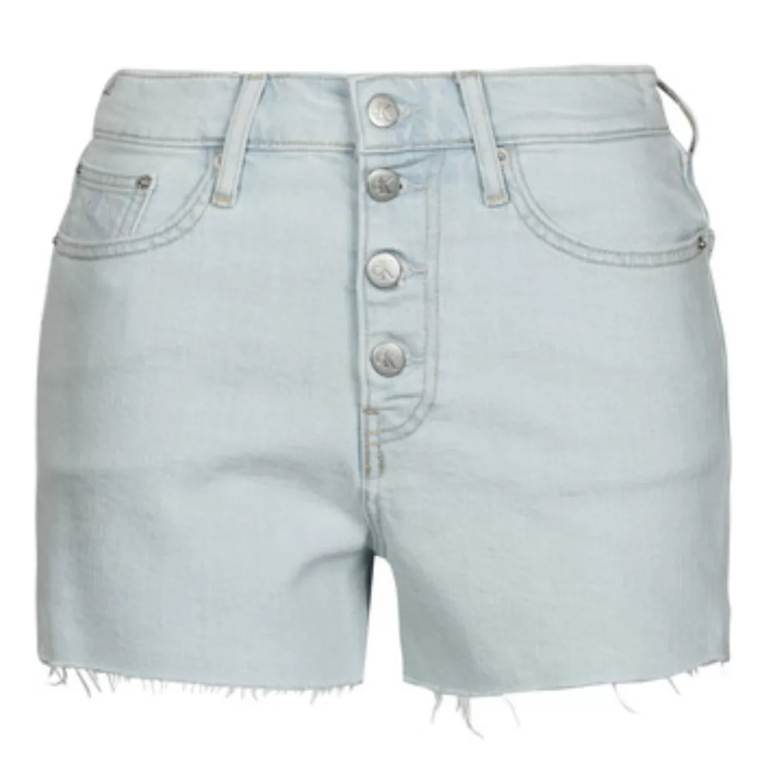 Calvin Klein Jeans – Shorts in Acid-Waschung mit hohem Bund und Knopfdetail günstig online kaufen