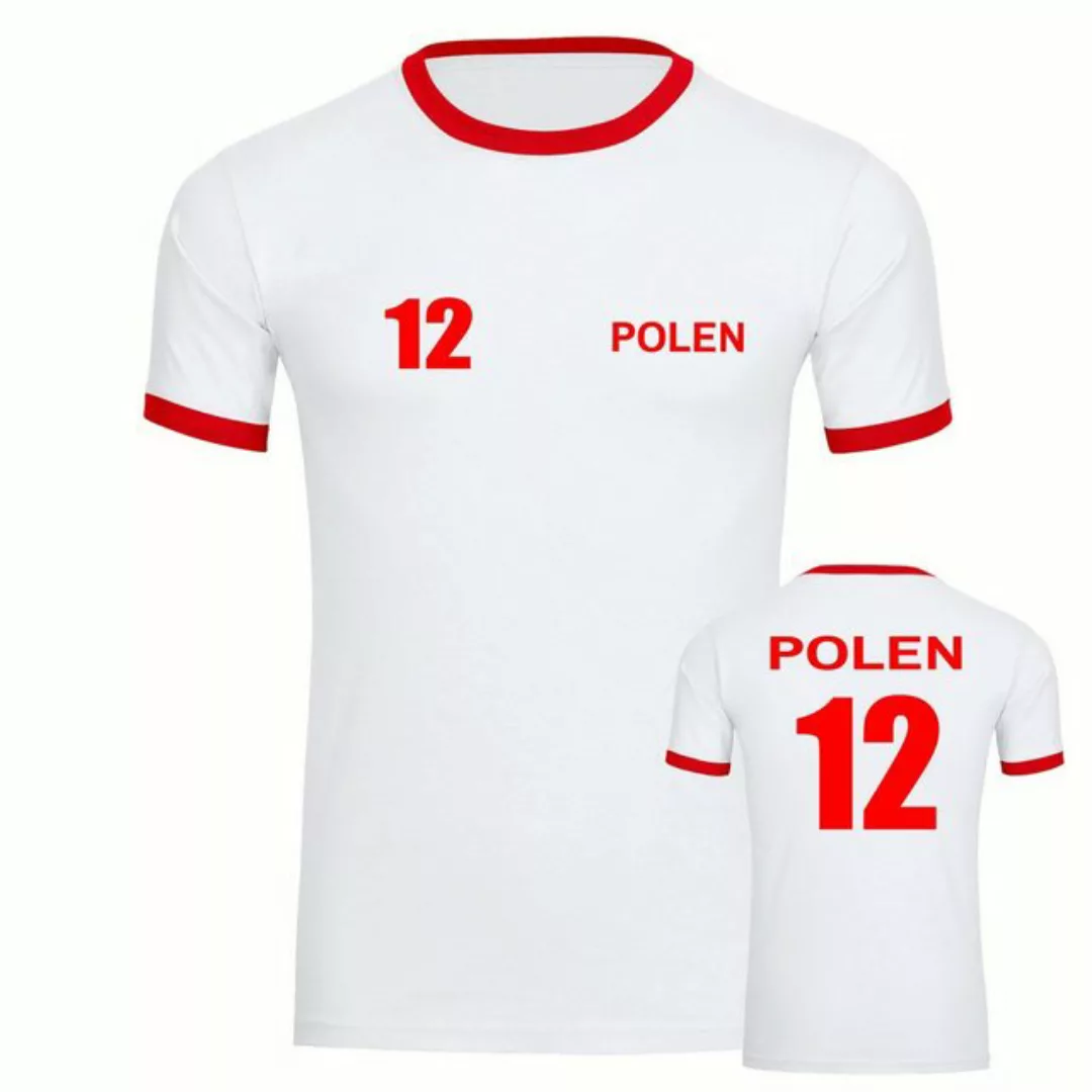 multifanshop T-Shirt Kontrast Polen - Trikot 12 - Männer günstig online kaufen