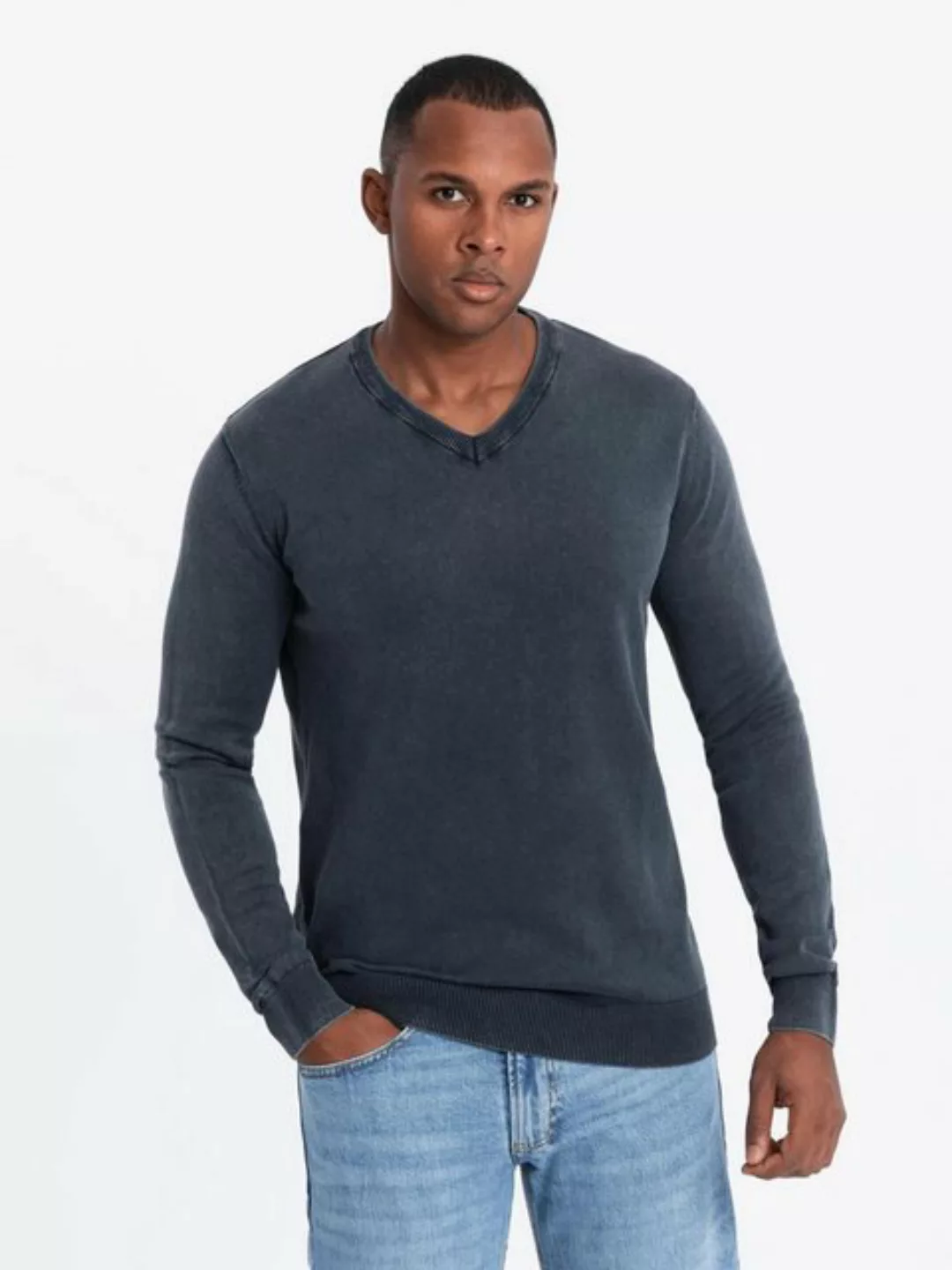 OMBRE V-Ausschnitt-Pullover Pullover für Männer mit Rundhalsausschnitt günstig online kaufen