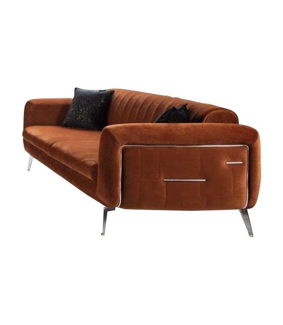 JVmoebel Sofa Orange Design Couch Sofa Samt Dreisitzer Luxus Couch, Made in günstig online kaufen