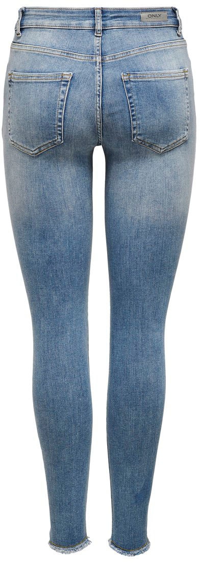 Only Damen Jeans onlBLUSH MID SK ANK RAW JEANS REA333 - Skinny Fit - Blau - günstig online kaufen