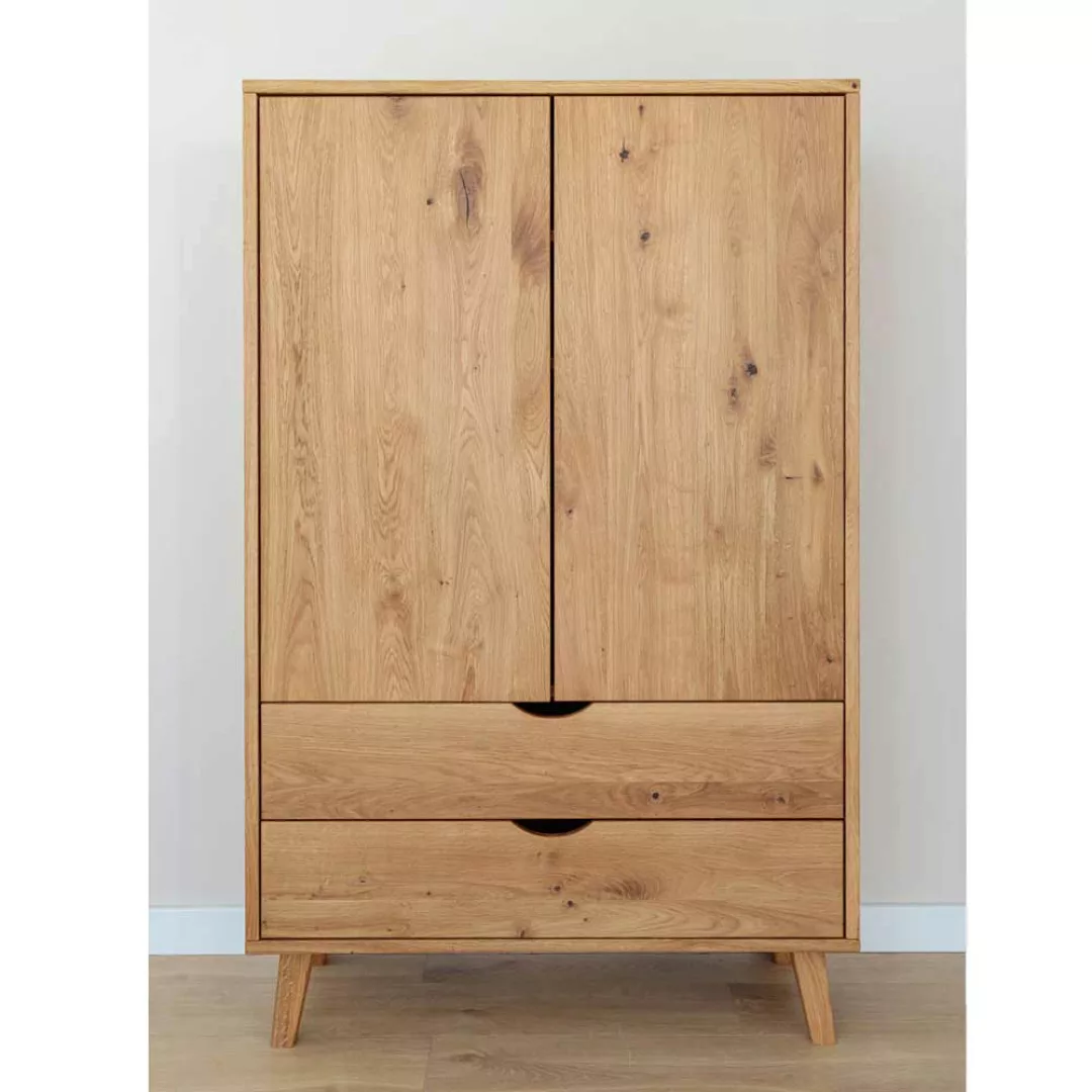 Schlafzimmerschrank Kleiderschrank aus Wildeiche Massivholz 180 cm hoch günstig online kaufen