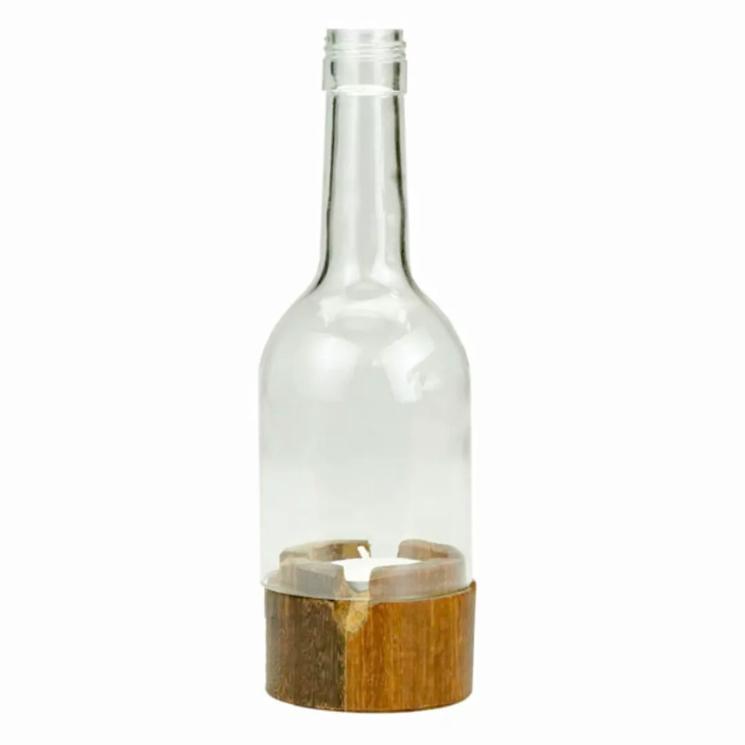 Upcycling Kerzenhalter - Insight - Grün/klar - Weinflasche günstig online kaufen