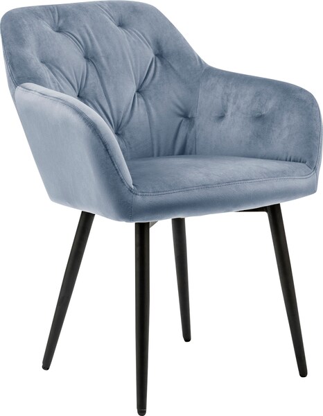 SalesFever Esszimmerstuhl, Samtvelours, Stilvoll mit eleganter Knopfheftung günstig online kaufen