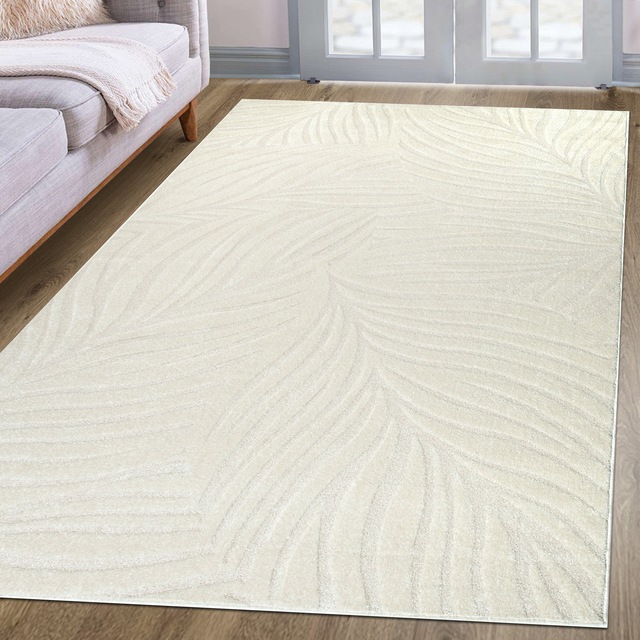 my home Teppich »Calmura, Blätter-Design in Hoch-Tief-Struktur«, rechteckig günstig online kaufen