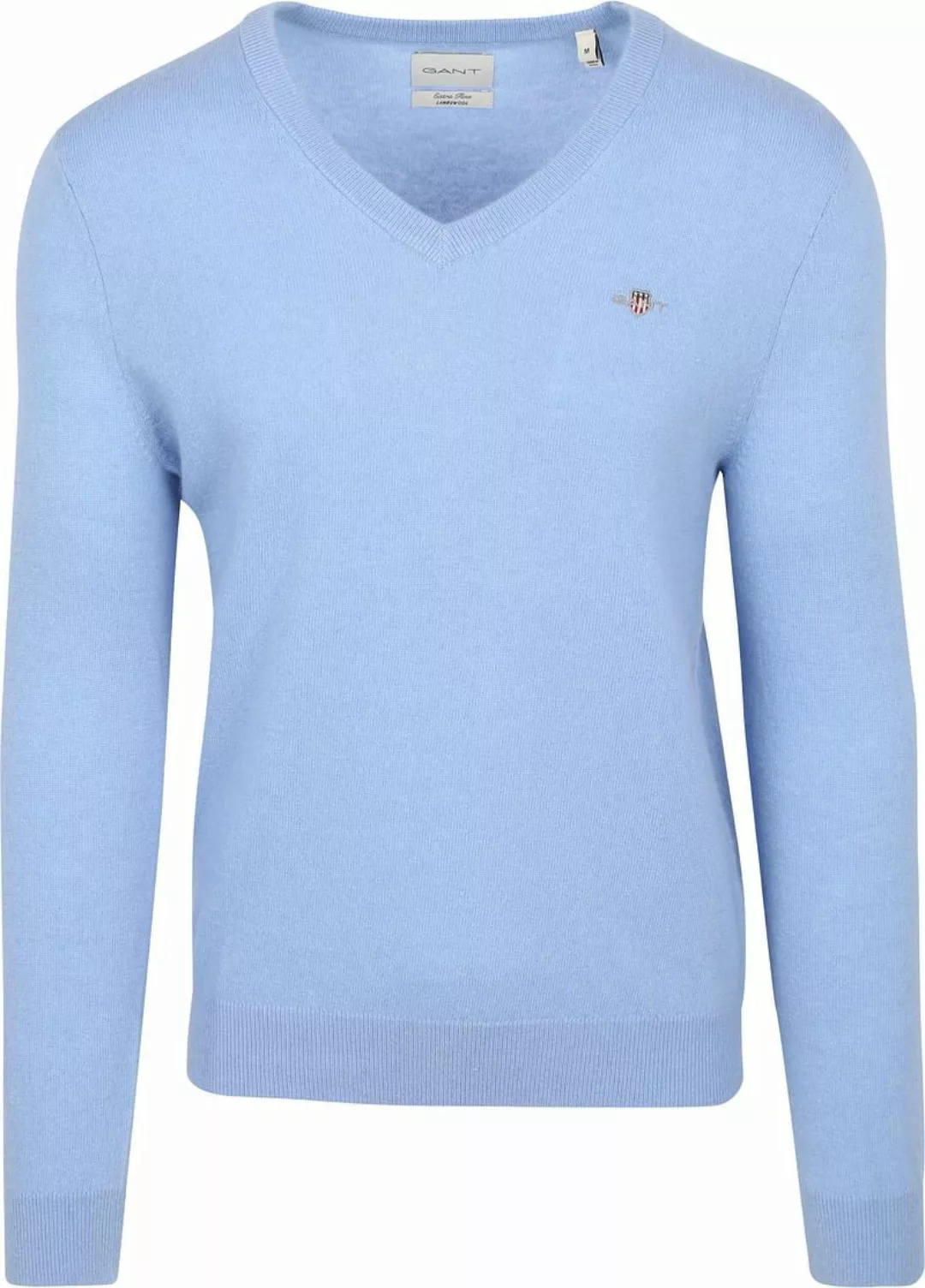 Gant Pullover V-Ausschnitt Wool Blend Hellblau - Größe XXL günstig online kaufen