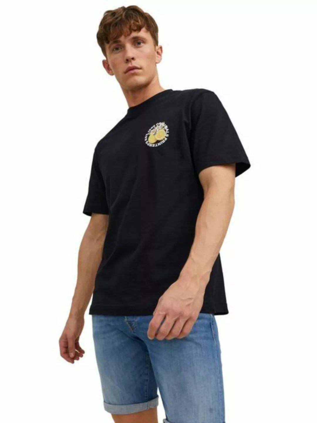 Jack & Jones Herren Rundhals T-Shirt JORFLORES BACK - Relaxed Fit günstig online kaufen
