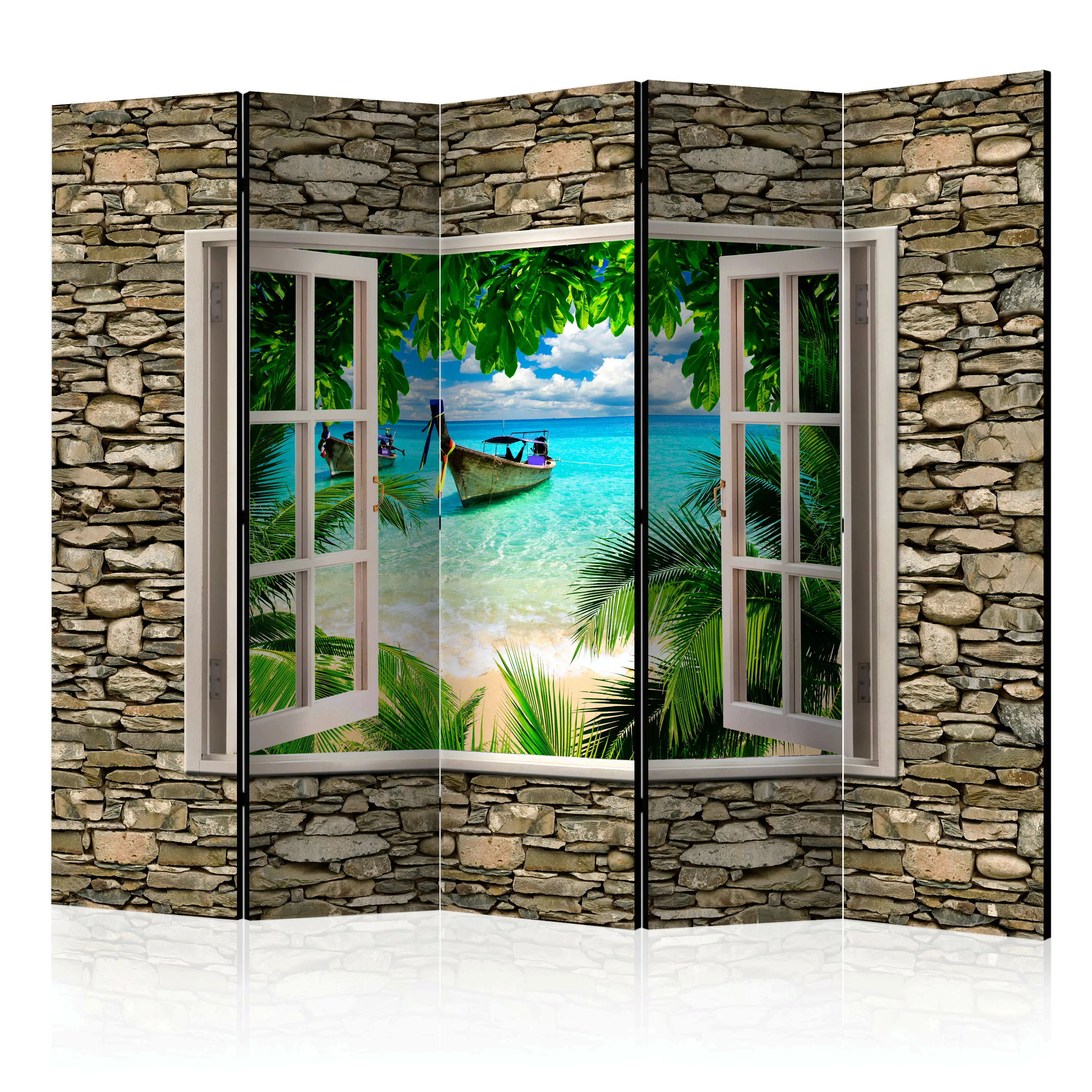 5-teiliges Paravent - Tropical Beach Ii [room Dividers] günstig online kaufen