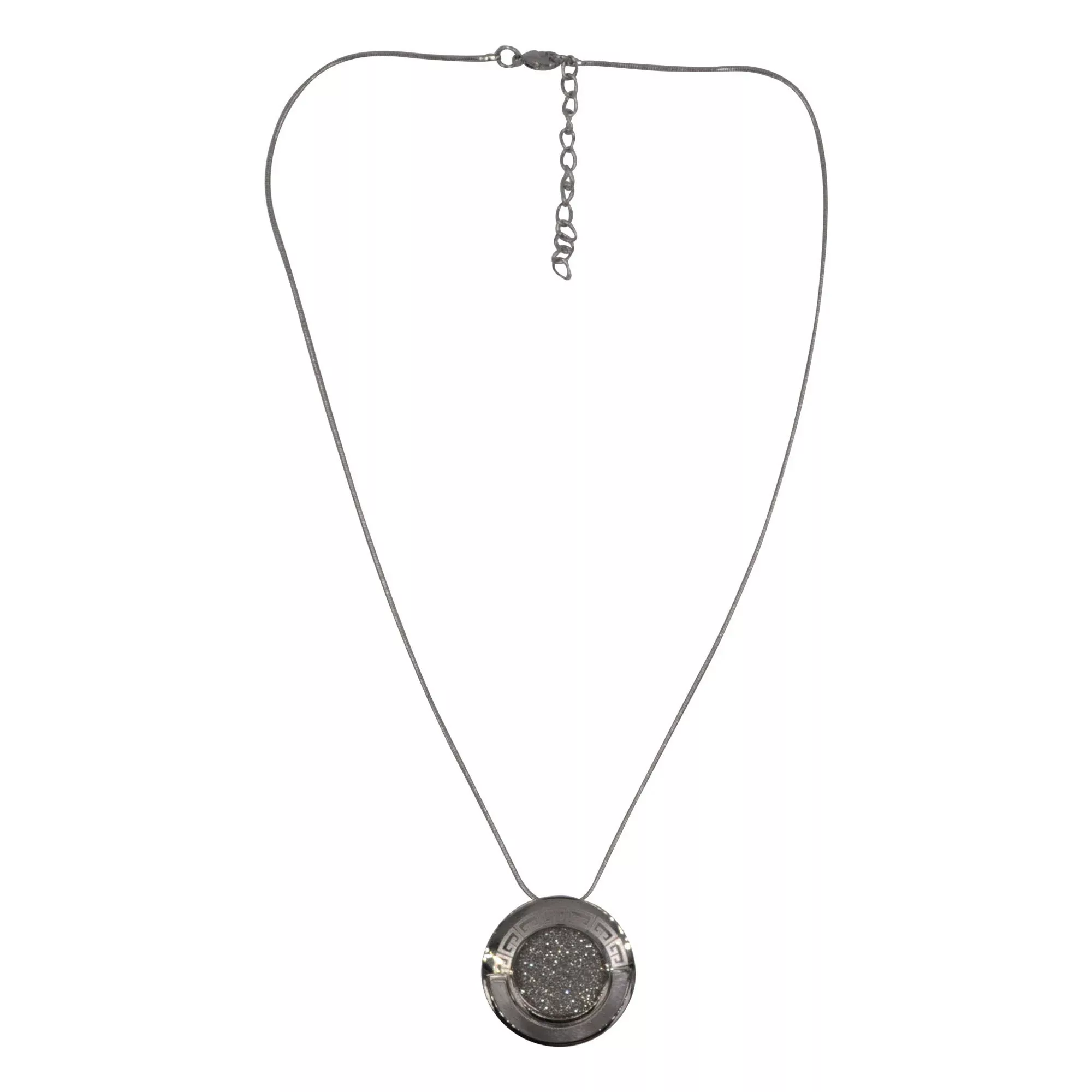 Steuer Lange Kette "Halskette, silberfarben, mit rundem Anhänger" günstig online kaufen