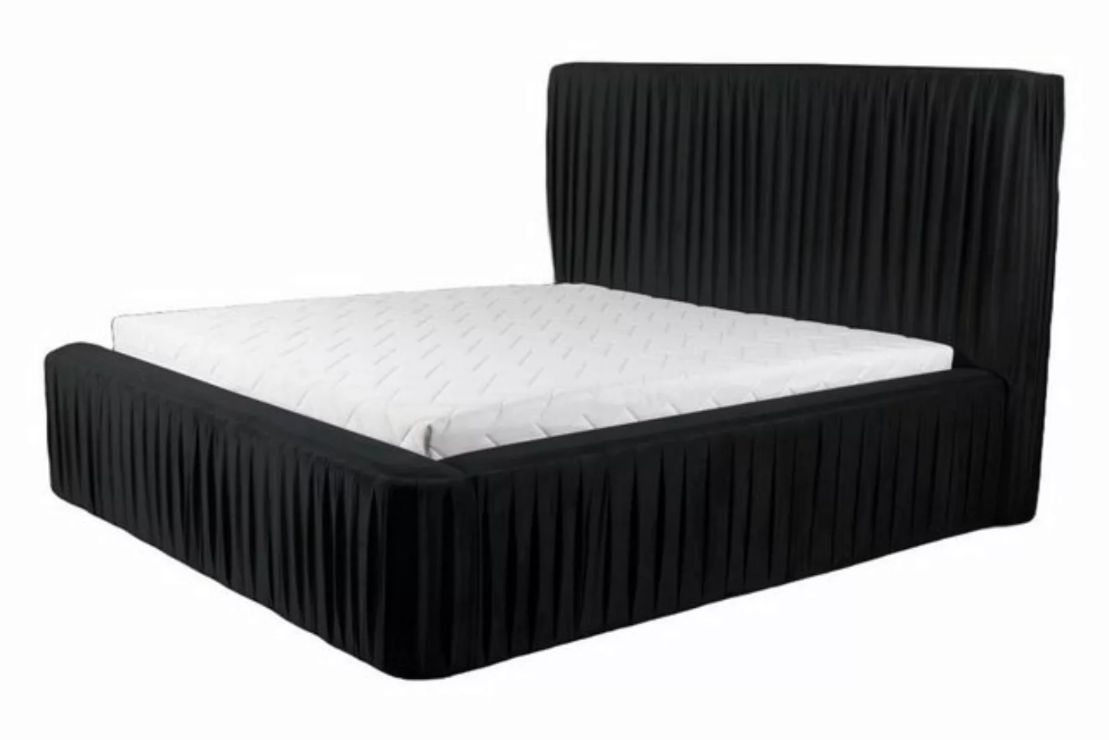 JVmoebel Bett Schwarzes Doppelschlafzimmer Holzmöbel Design elegant Stoff k günstig online kaufen