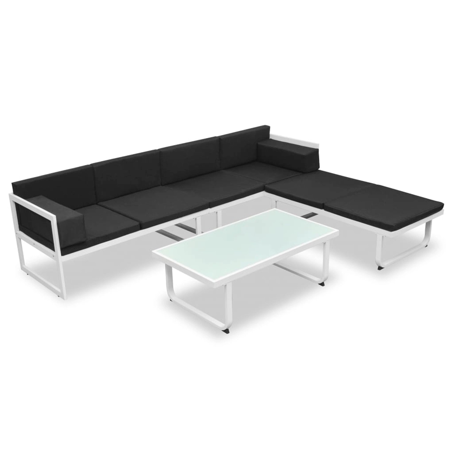 4-tlg. Garten-lounge-set Mit Auflagen Aluminium Schwarz günstig online kaufen