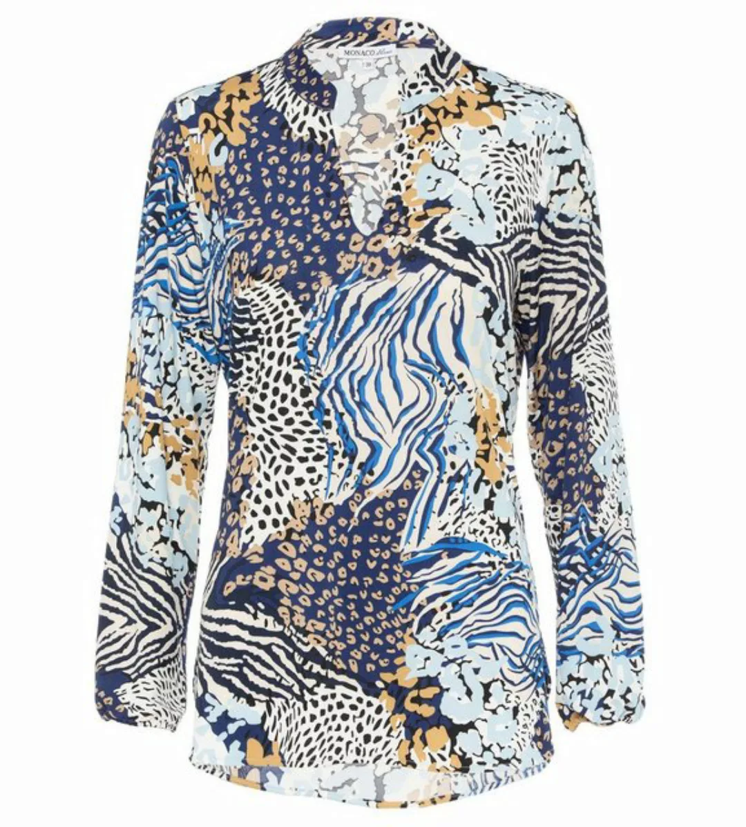 MONACO blue Blusenshirt Druckbluse figurumspielend mit Animalprint günstig online kaufen