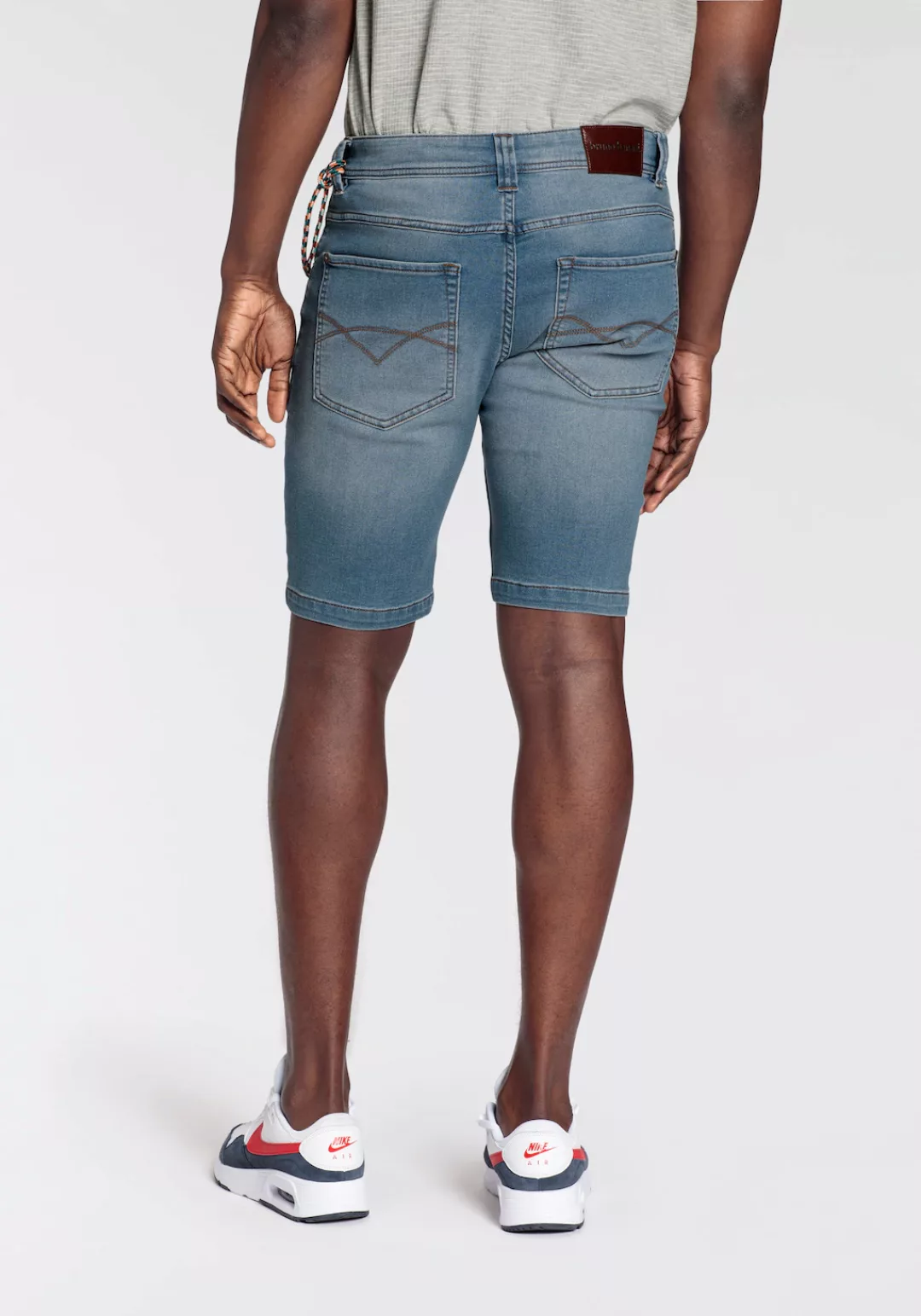 Bruno Banani Jeansshorts, (Set, 2 tlg., mit Band), bequemer Sitz, gerade Be günstig online kaufen