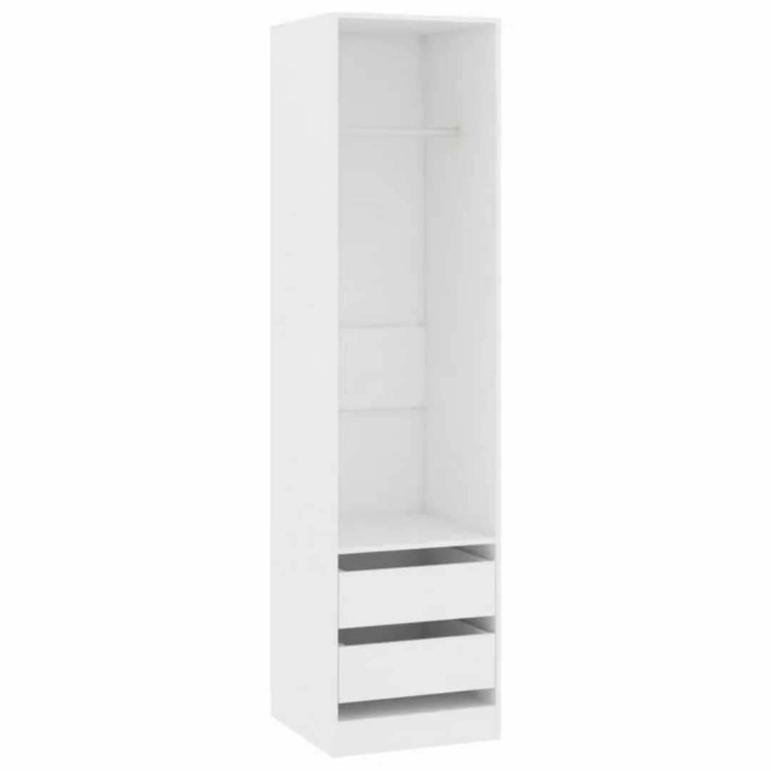 furnicato Kleiderschrank mit Schubladen Weiß 50x50x200 cm Holzwerkstoff günstig online kaufen