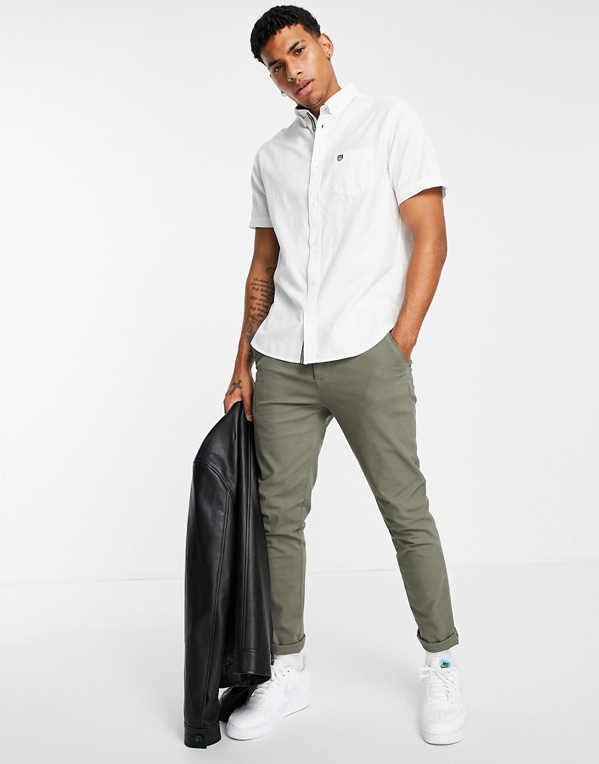 GANT – Kurzärmliges Hemd in Weiß aus Baumwolle in regulärer Passform mit Wa günstig online kaufen
