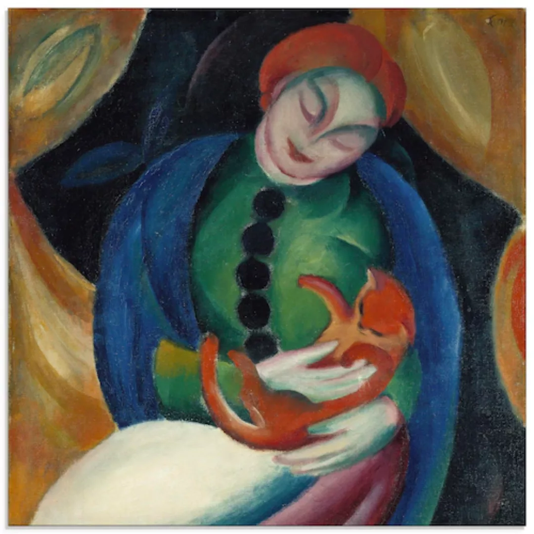 Artland Glasbild »Mädchen mit Katze II. 1912«, Frau, (1 St.), in verschiede günstig online kaufen