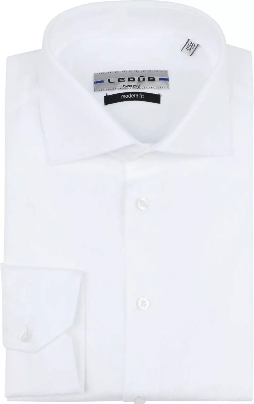 Ledub Hemd Weiß Twill - Größe 39 günstig online kaufen