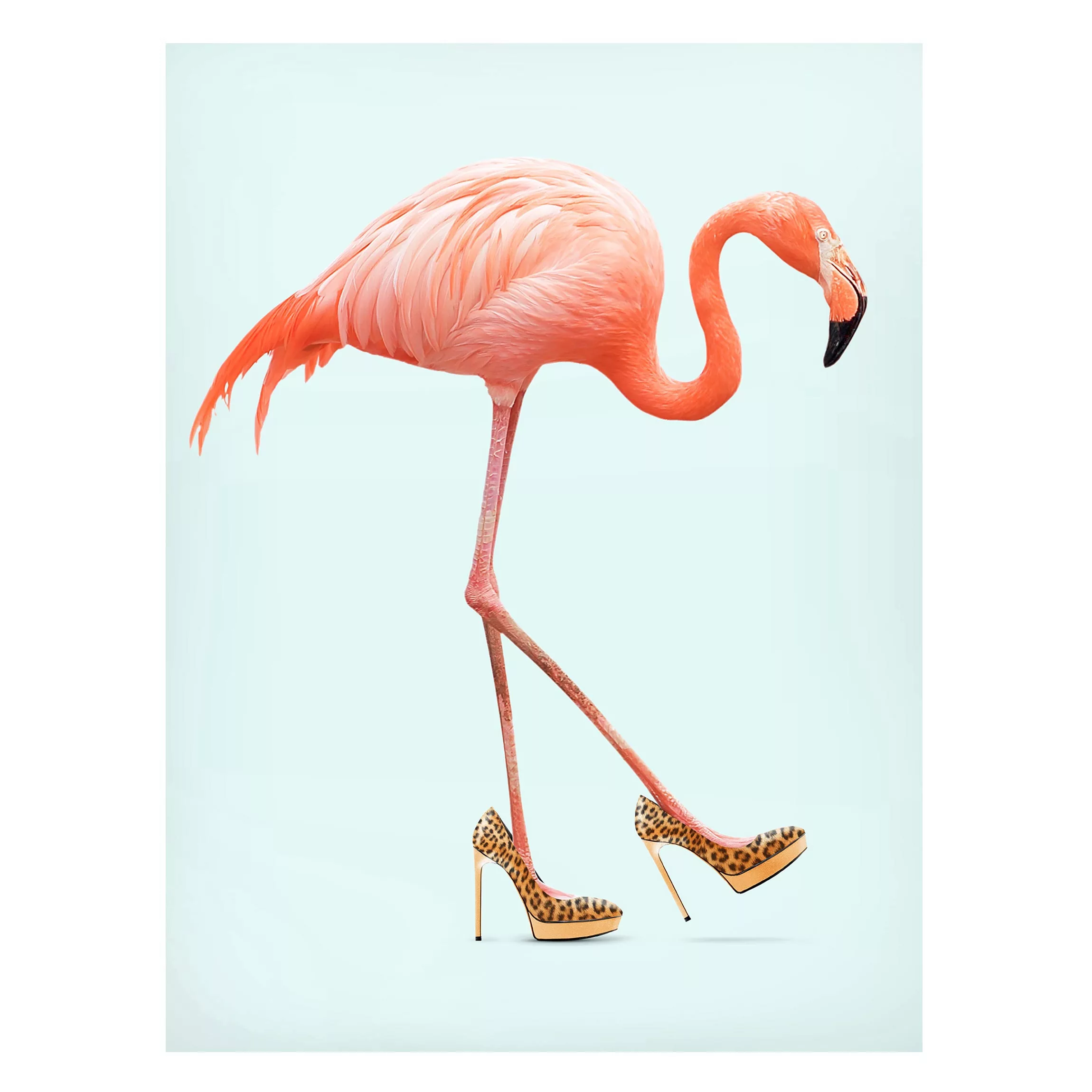 Magnettafel Tiere - Hochformat 3:4 Flamingo mit High Heels günstig online kaufen