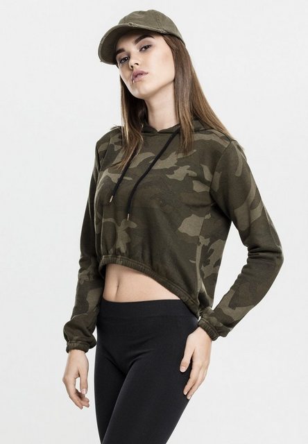 URBAN CLASSICS Kapuzenpullover TB1636 - Ladies Camo Cropped Hoody olive cam günstig online kaufen